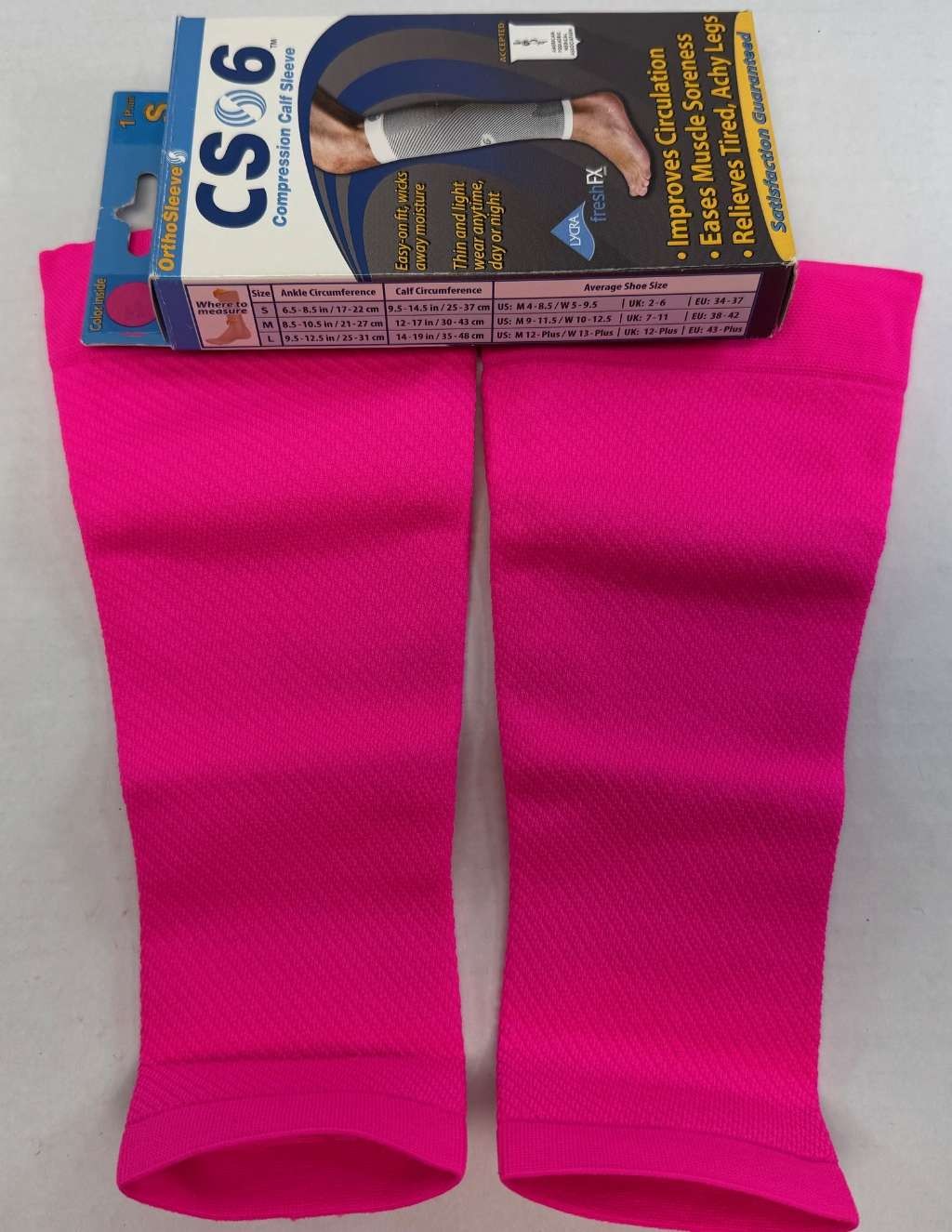 CS6 Performance Compression Calf Sleeves (Pink Fusion) Small
