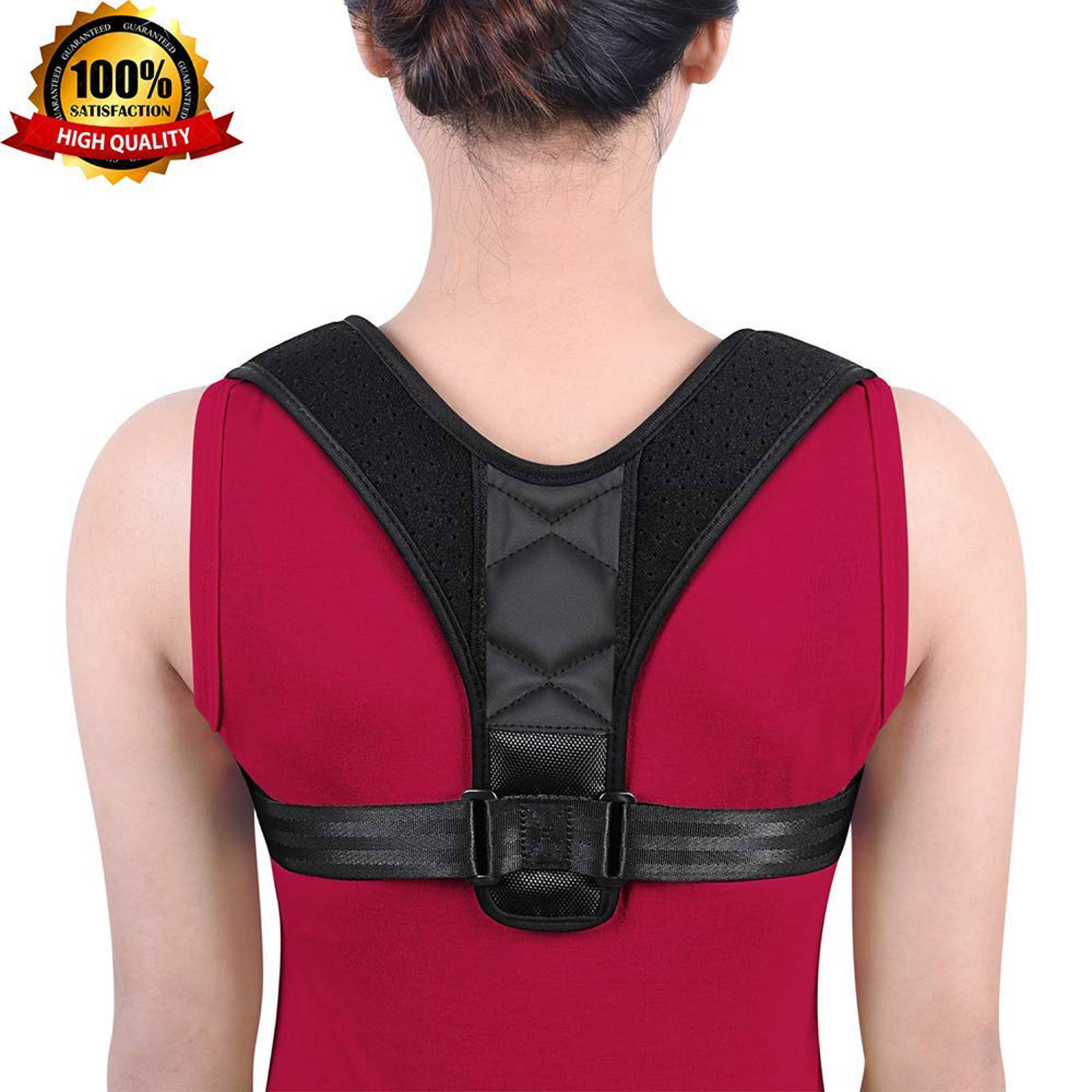 Spinal Support, Back, Shoulder, Neck Pain Relief – Slim Posture Corrector Black