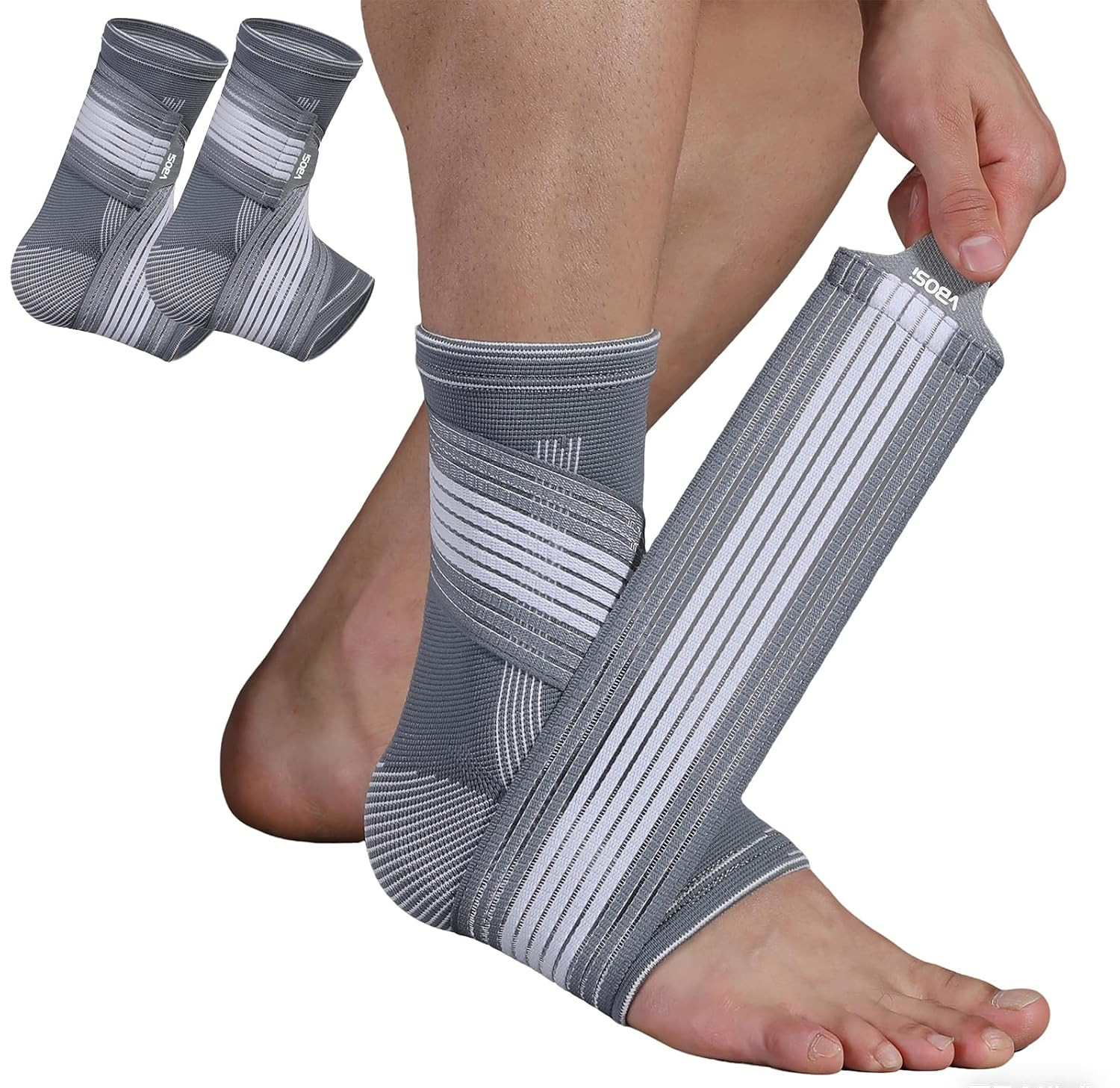 Ankle Braces for Men Women, 2 pcs Ankle Compression Sleeve Plantar Fasciitis