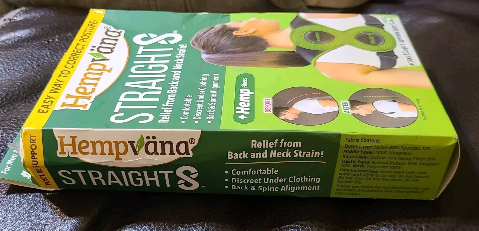 Hempvana Straight8 Fully Adjustable Lightweight Posture Corrector As Seen On TV