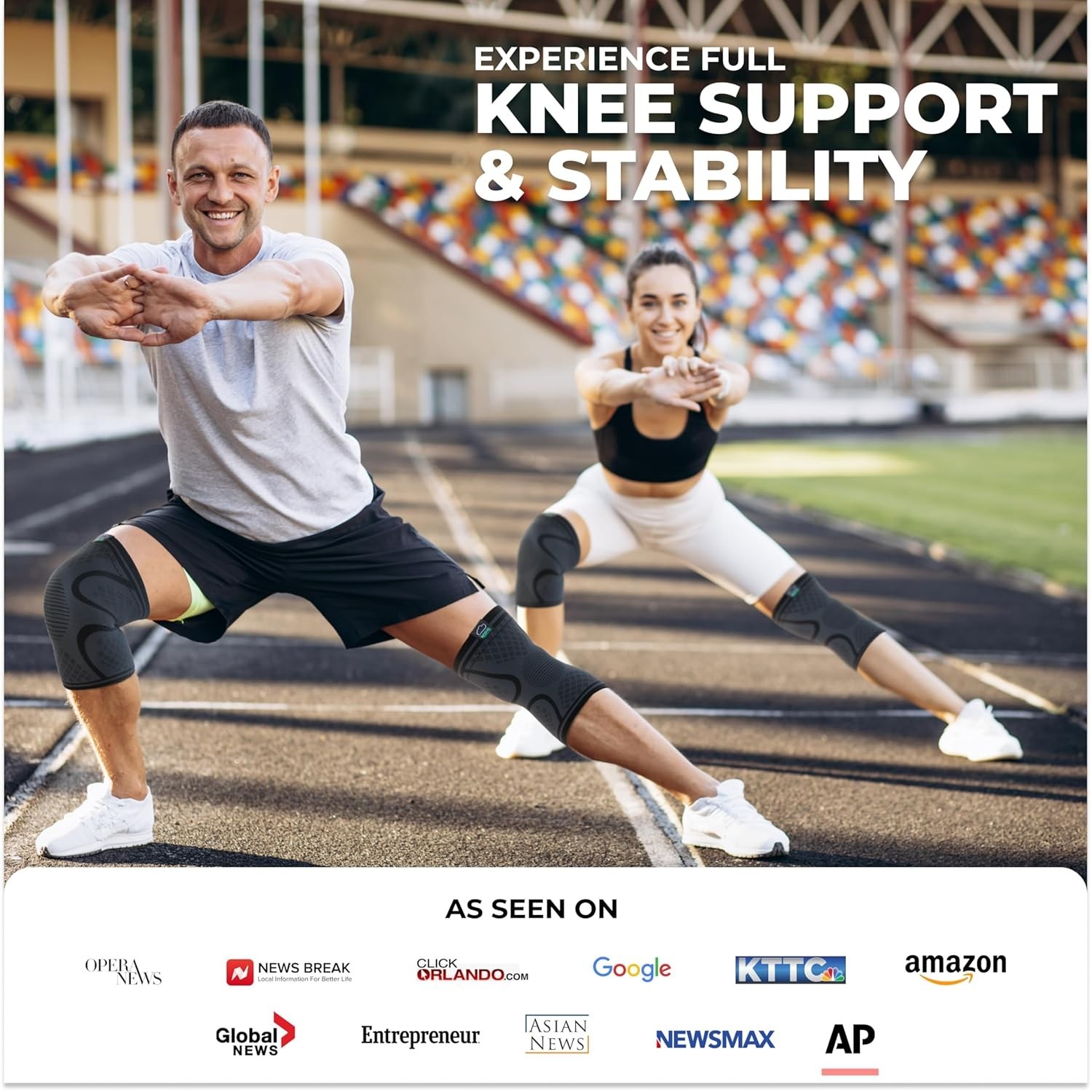 Lightweight Compression Knee Brace for Sports & Recovery – 2 Pack, Large Size