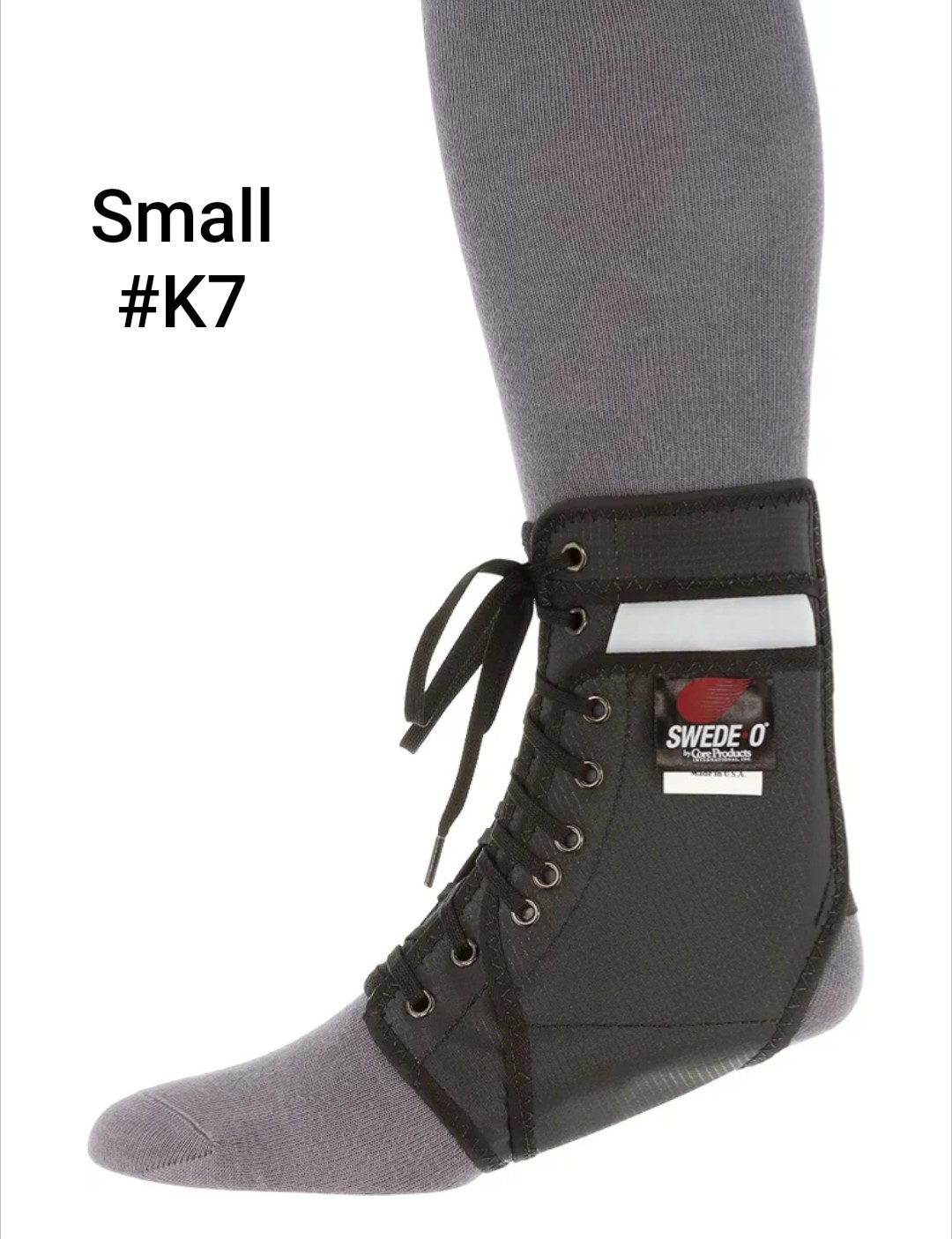 Swede-O Ankle Lok Reinforced Laced Ankle Brace with Stays High Support Small #K7