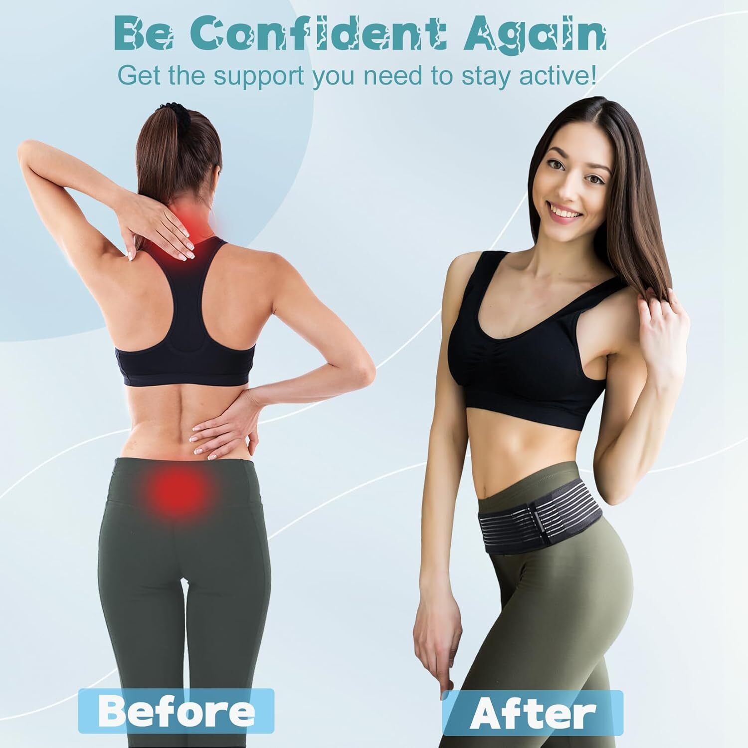 Sacroiliac SI Joint Pain Pelvic Hip Belt Lower Back Lumbar Support Women / Men