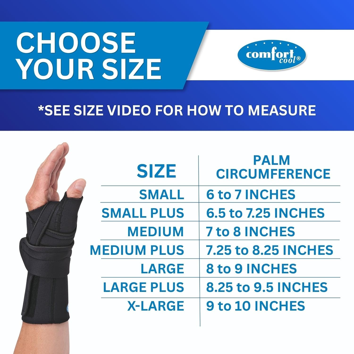 Comfort Cool Wrist Brace with Thumb Support- Arthritis & Tendinitis Relief Black