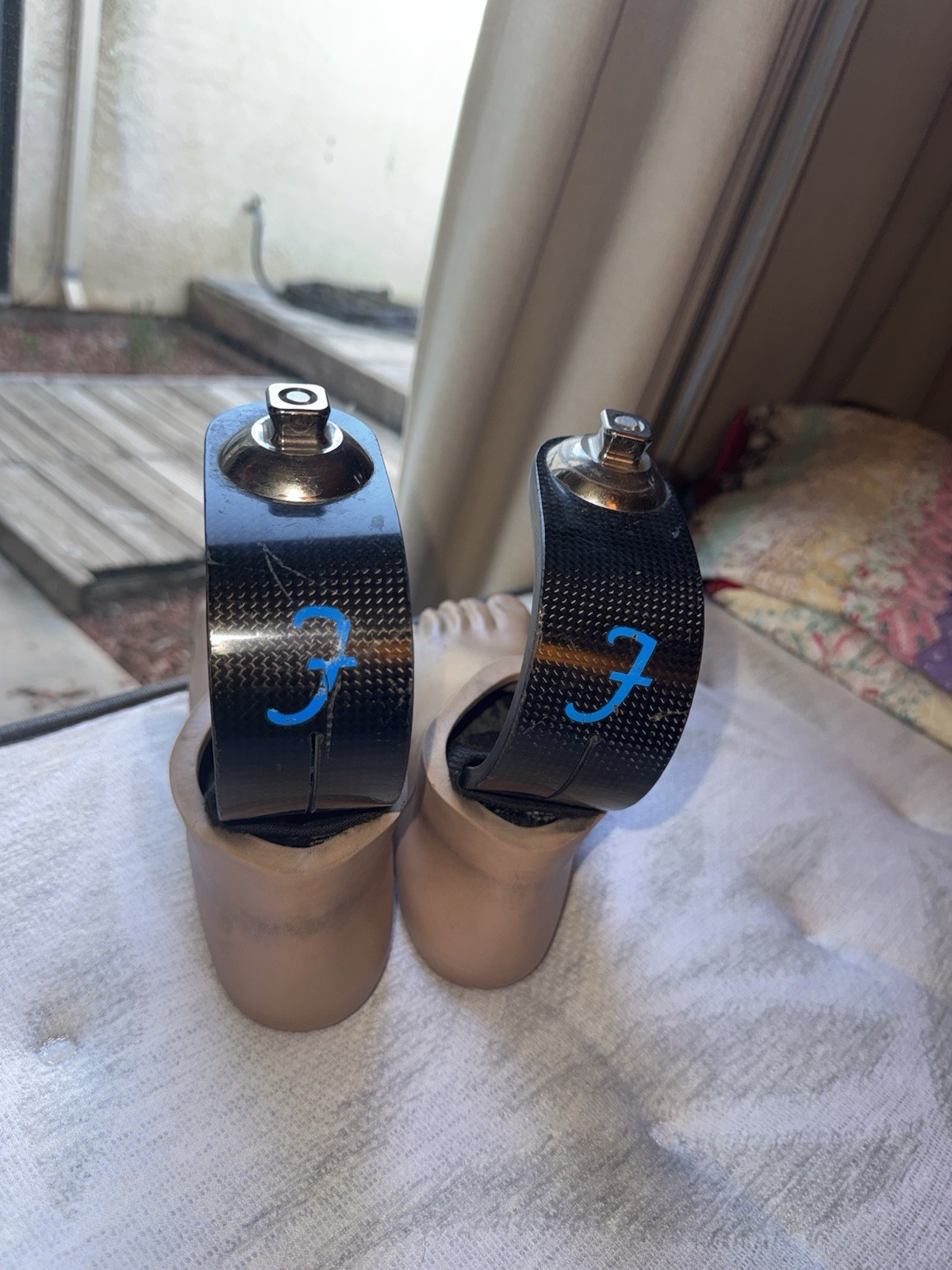 Carbon Fiber Orthosis Pair for Foot and Leg, Size 26, Beige/Black, Stabilization