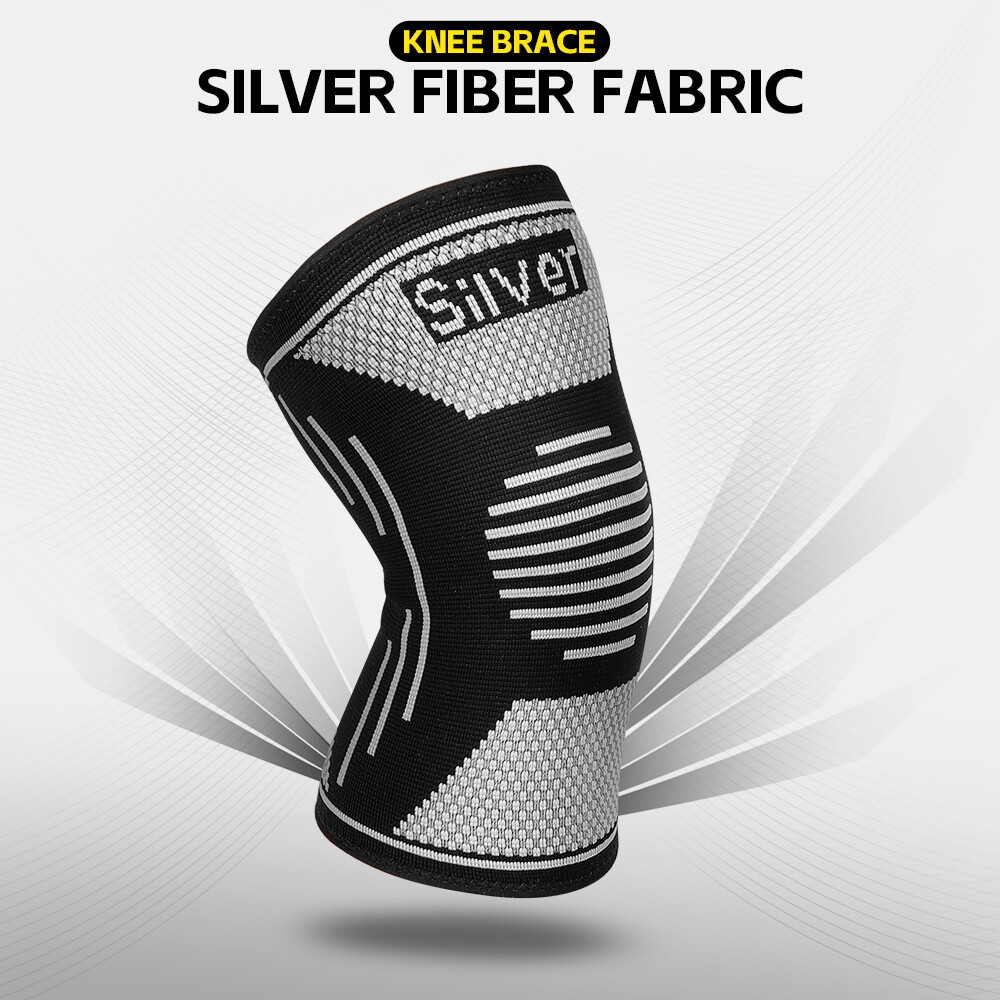CFR Knee Sleeves Silver Compression Brace Support Sport Joint Injury Pain Relief