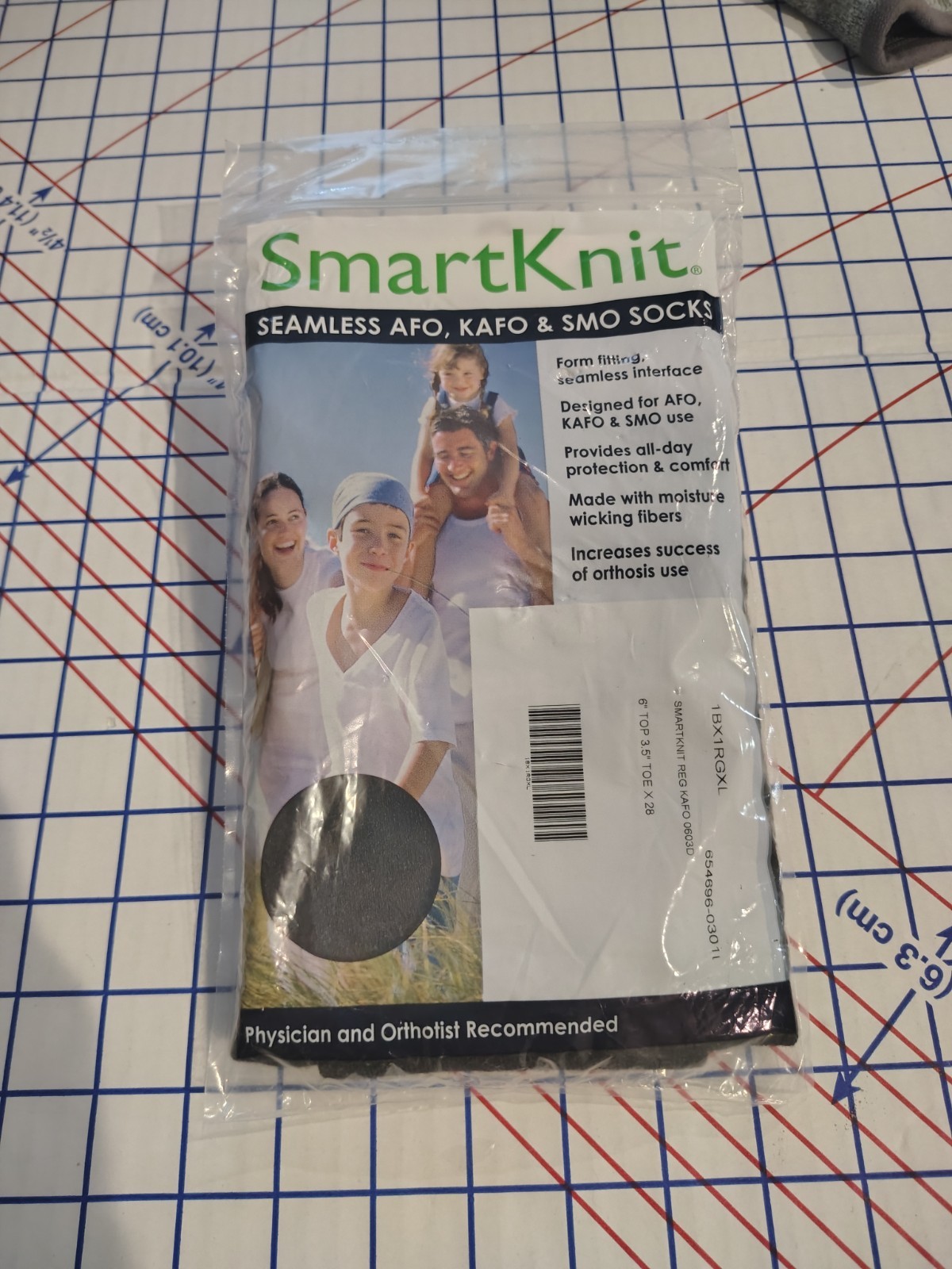 SmartKnit Adult Seamless AFO Interface Single Sock Adult Regular New Black