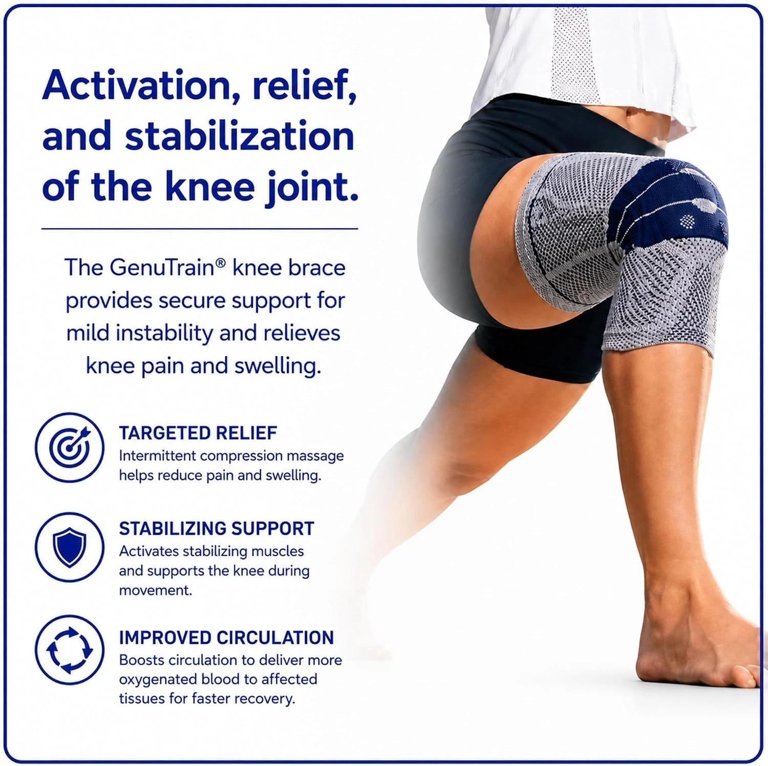 Bauerfeind GenuTrain Knee Brace Size 2 Titanium Pain Relief Support