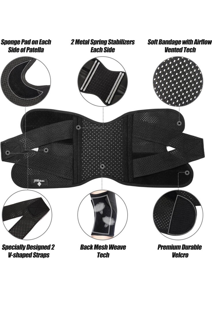 NEENCA Knee Brace Knee Pain Compression Knee Support with Air Mesh Fabric Large