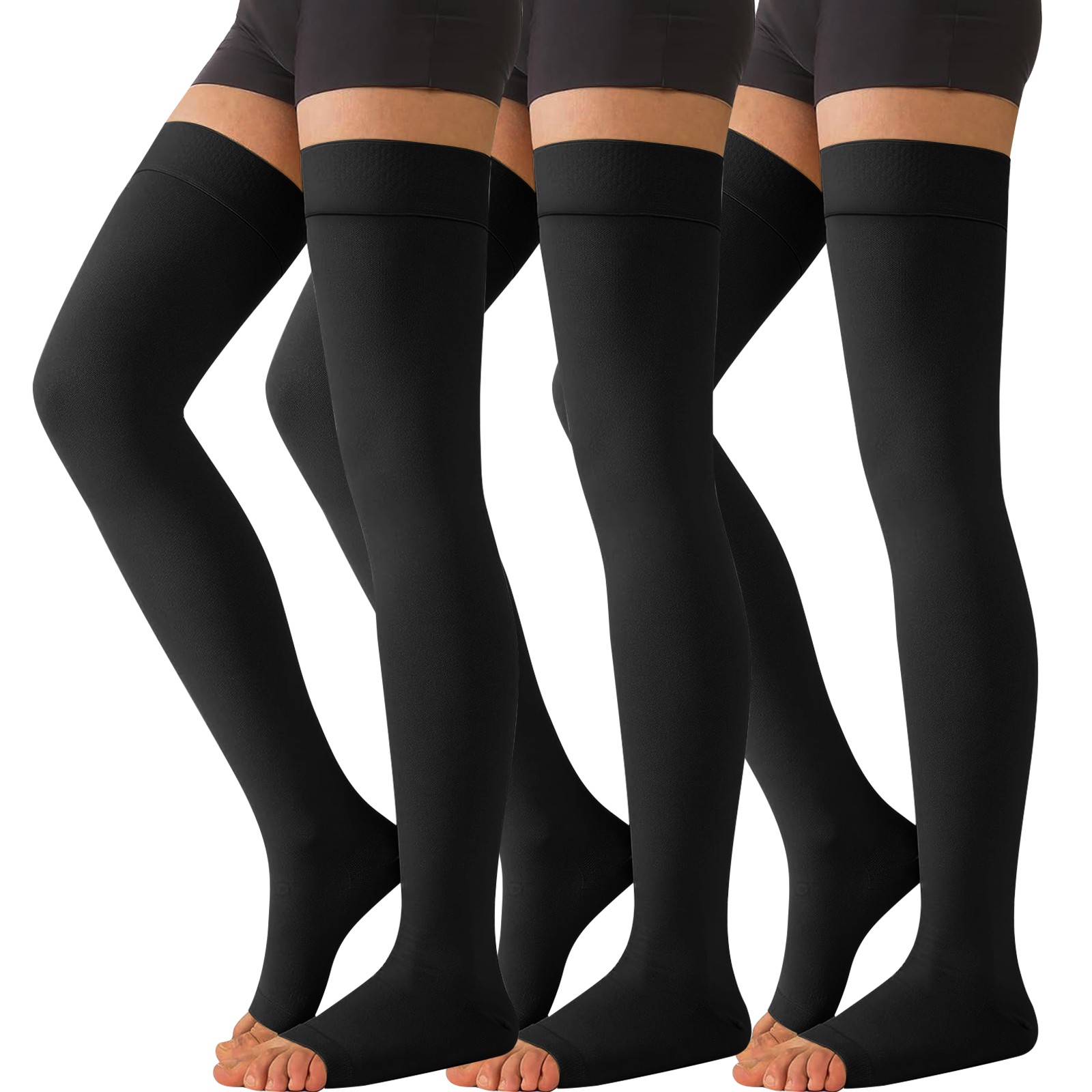  6 Pairs Compression Socks – Knee High Support for Running & Sports S-XXL