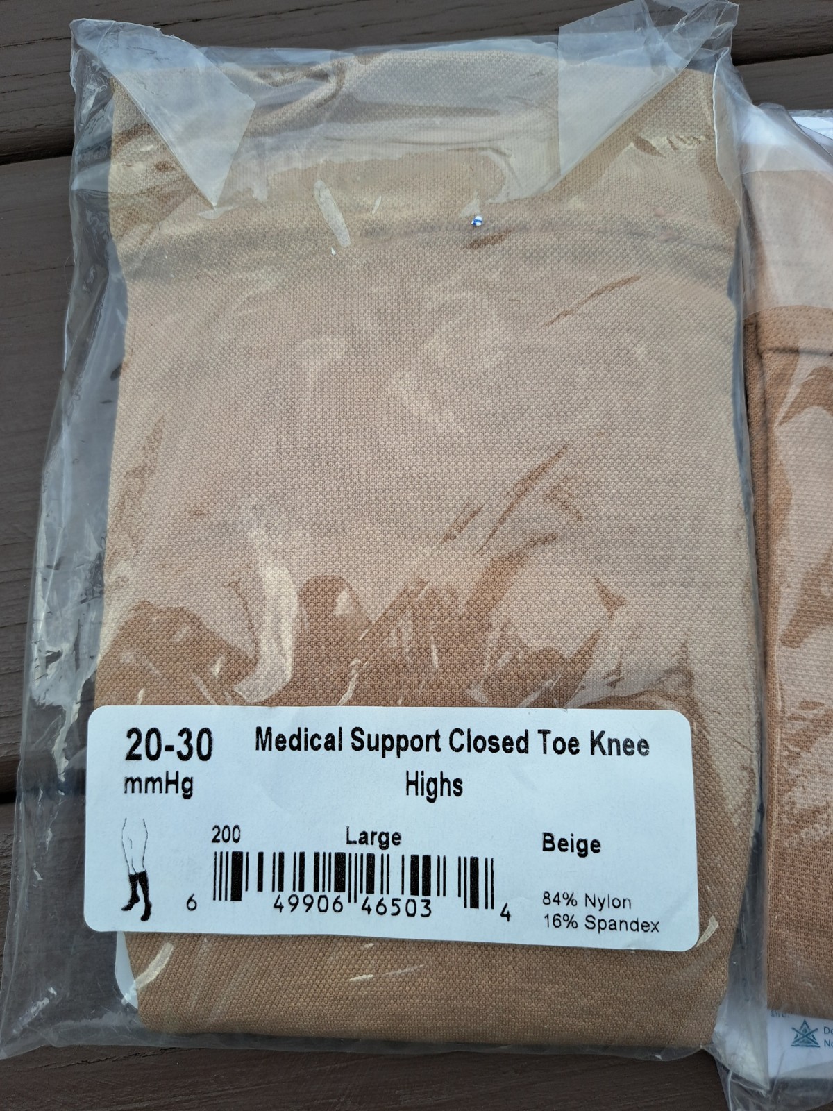 Ames Walker Medical Support Closed Toe Knee Highs Beige Large Set Of 2