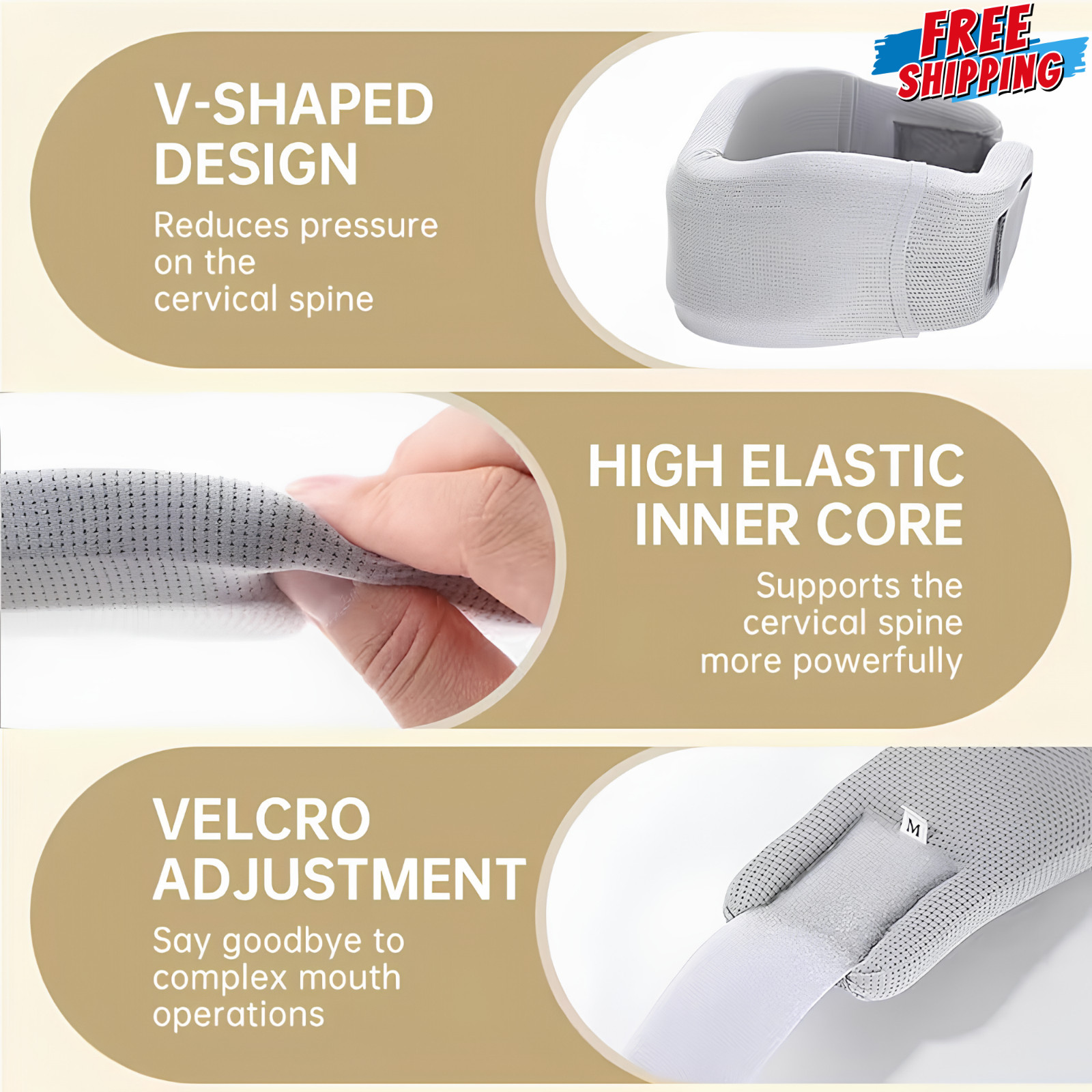 Adjustable Soft Cervical Neck Collar Foam Brace Support Breathable Gray