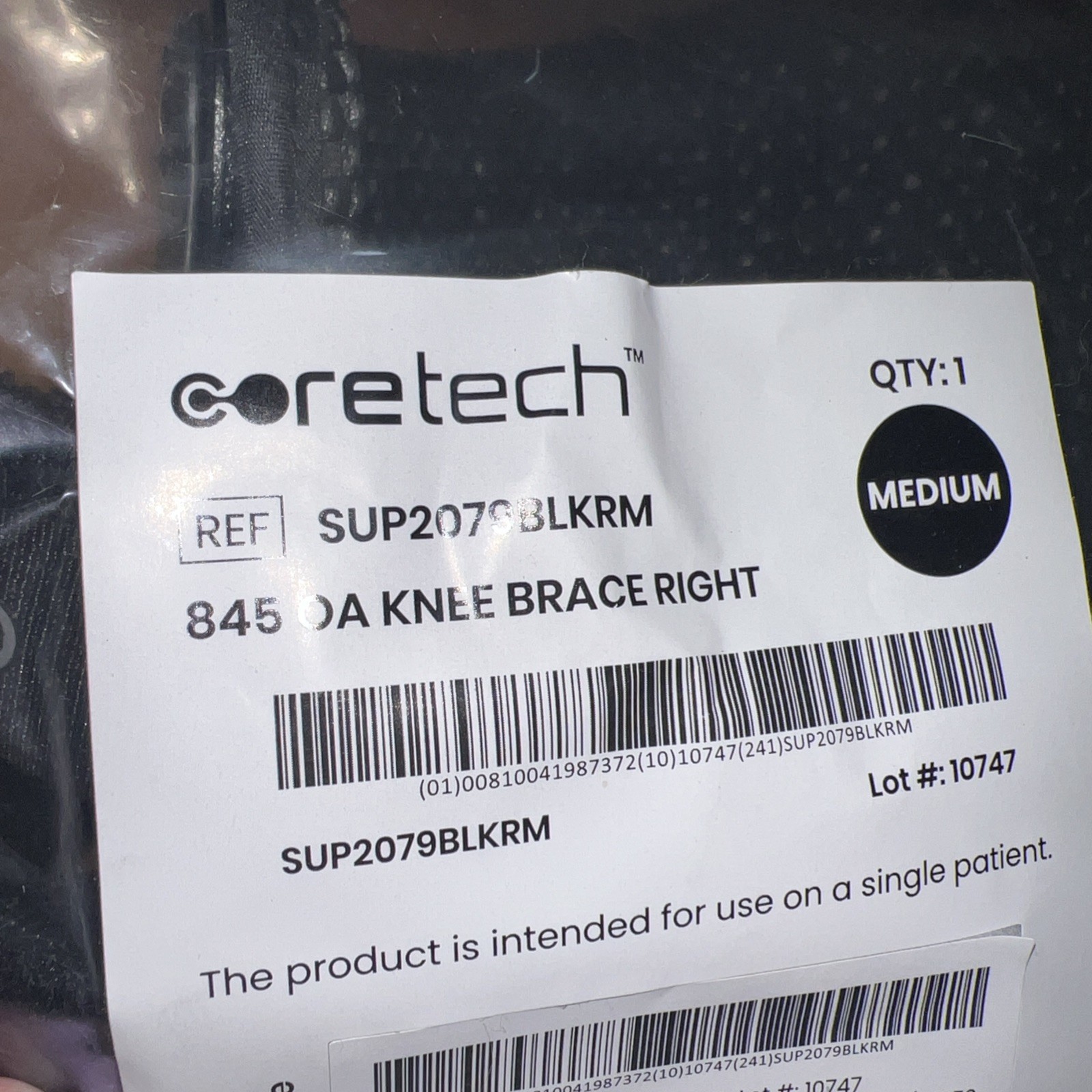 NEW Coretech 845 OA Right Side KNEE BRACE MEDIUM w/ Extension Angle Adjusters