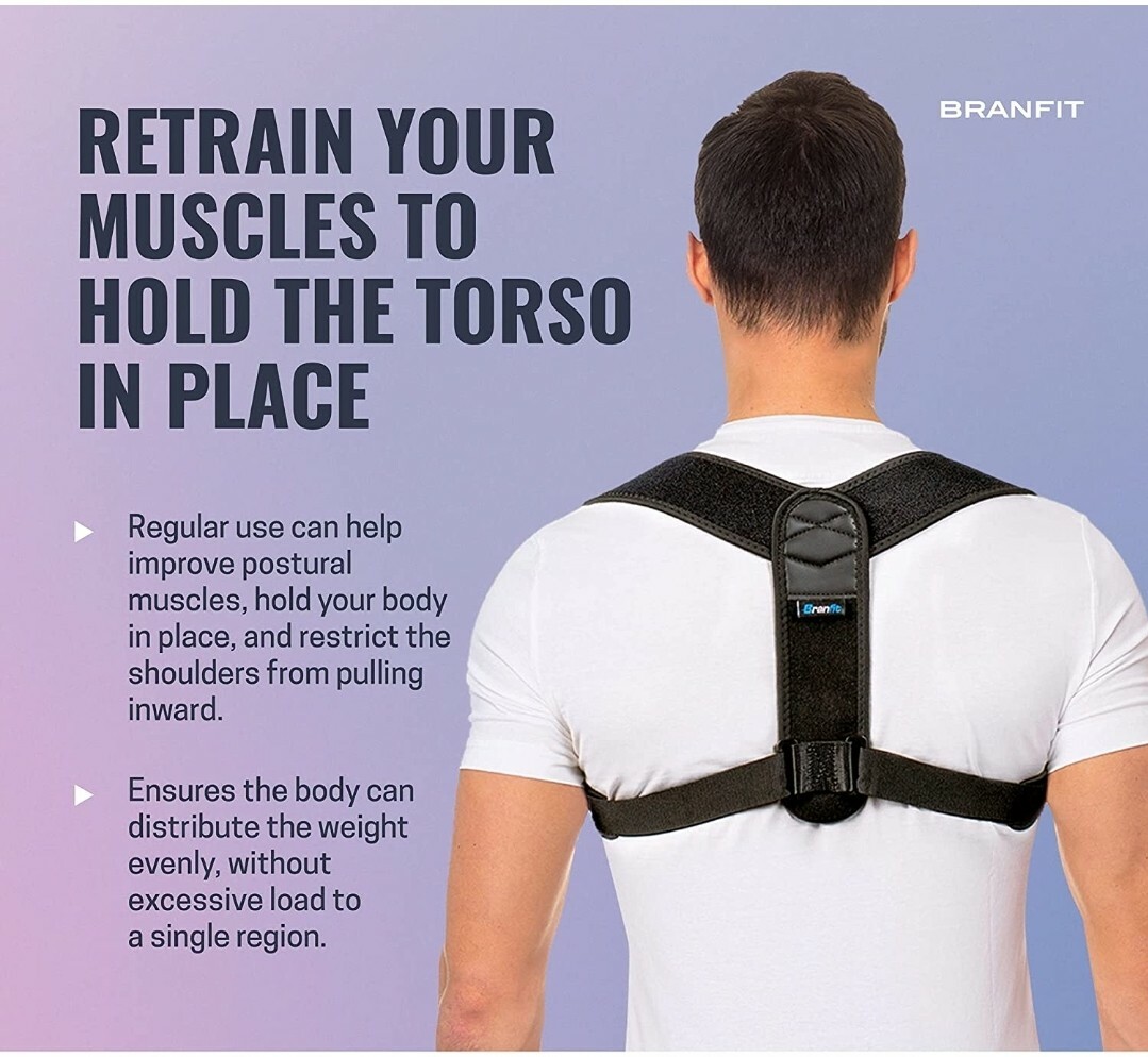 Shoulder & Back Brace Posture Corrector for Women and Men by BRANFIT, Breathable