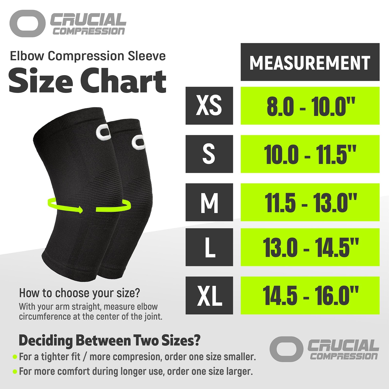 Elbow Brace Compression Sleeve Medium (11.0-12.5″) Circumference, Black