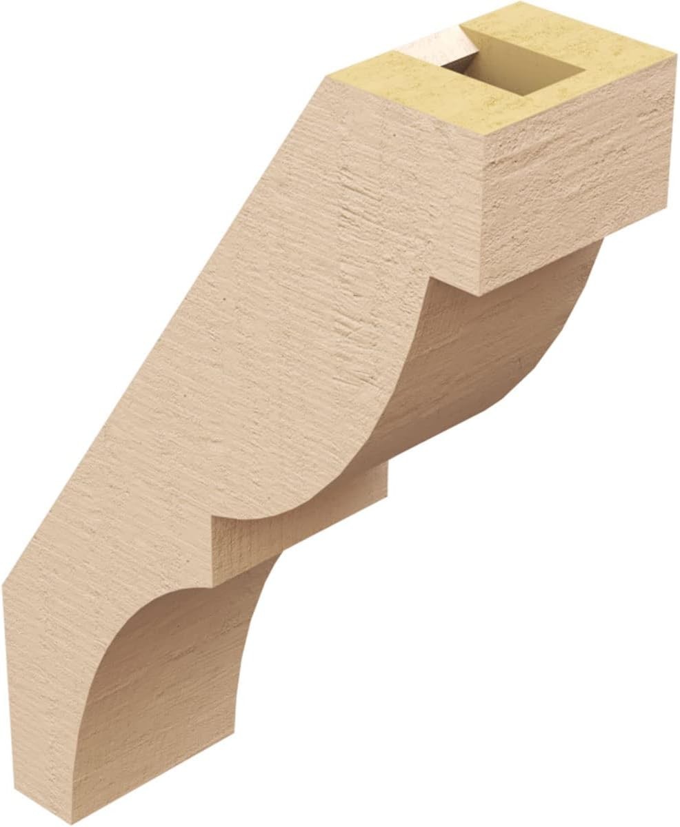 Timberthane Rough Cedar Faux Wood Valencia Knee Brace, 3″W x 8″D x 12″H, Primed