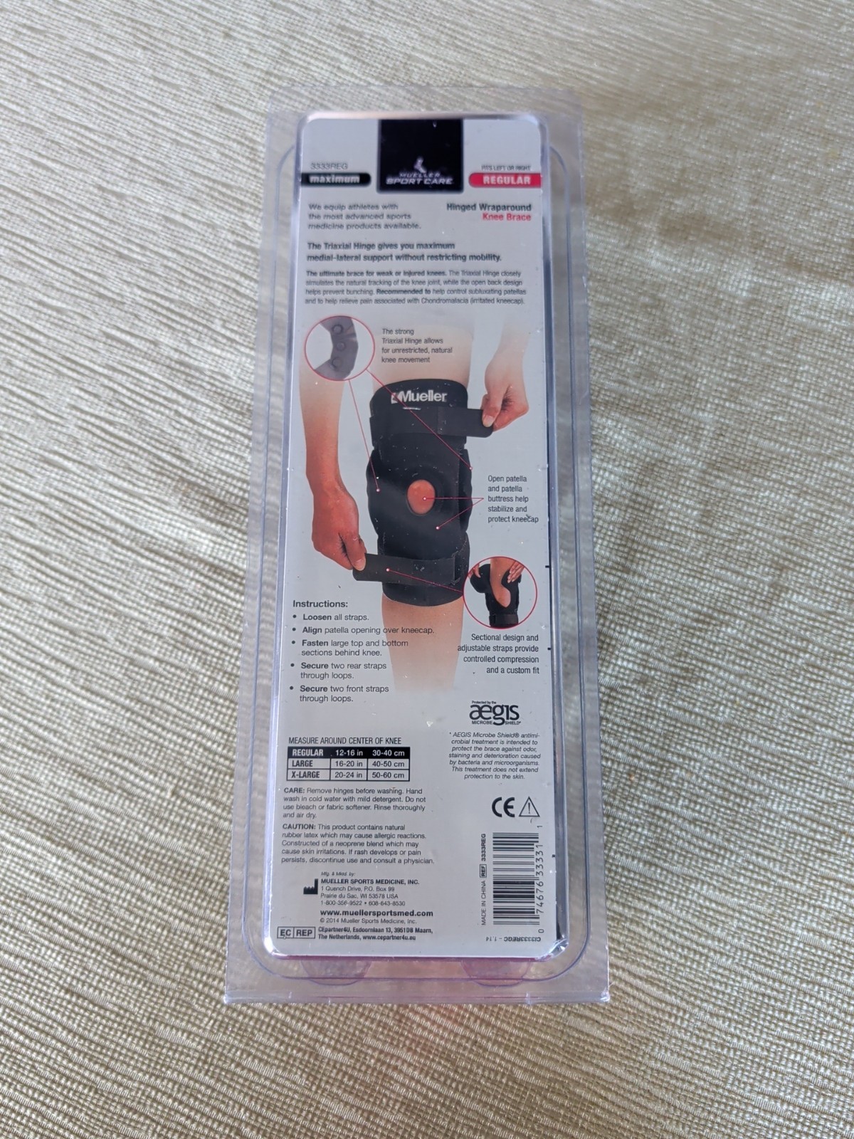 NEW MUELLER SELF-ADJUSTING KNEE STABILIZER – BLACK – Size Regular