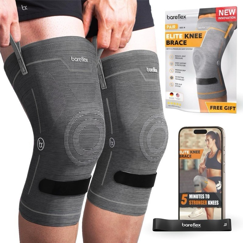 2-Pack Elite Compression Knee Brace for Women & Men, Knee Sleeves for Men Run…