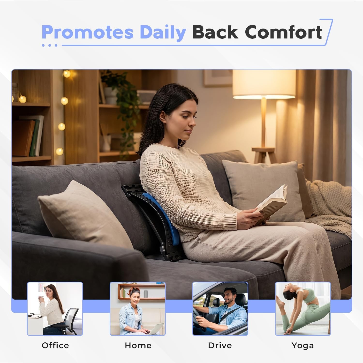 4 Level Back Stretcher Lumbar Support Board Spine Stretch Posture Corrector