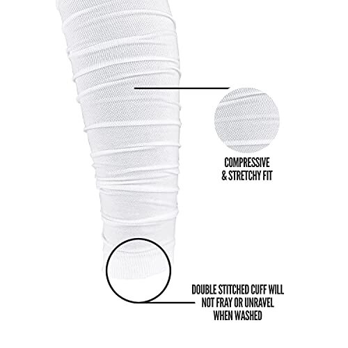 Nxtrnd Football Leg Sleeves, Calf Sleeves for Men & Boys, Sold as a Pair (White)