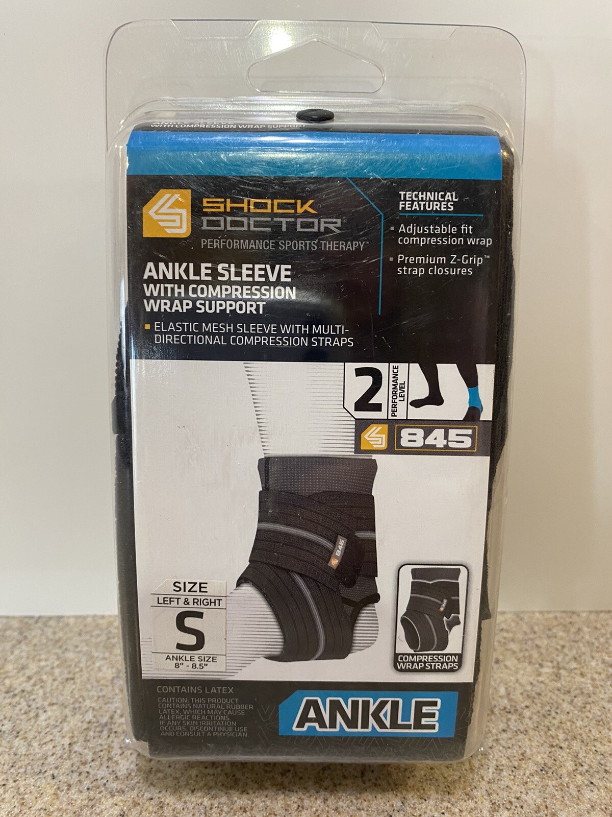 Shock Doctor Ankle Sleeve with Compression Wrap Support (845), Small
