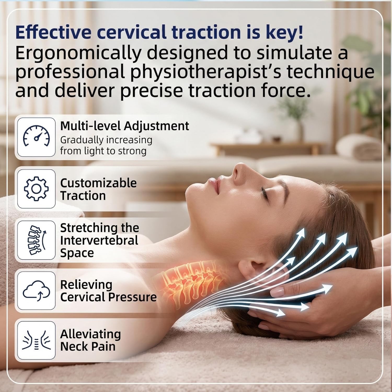 Neck Stretcher Cervical Traction, Neck Braces for Neck Pain and Support, Adjusta