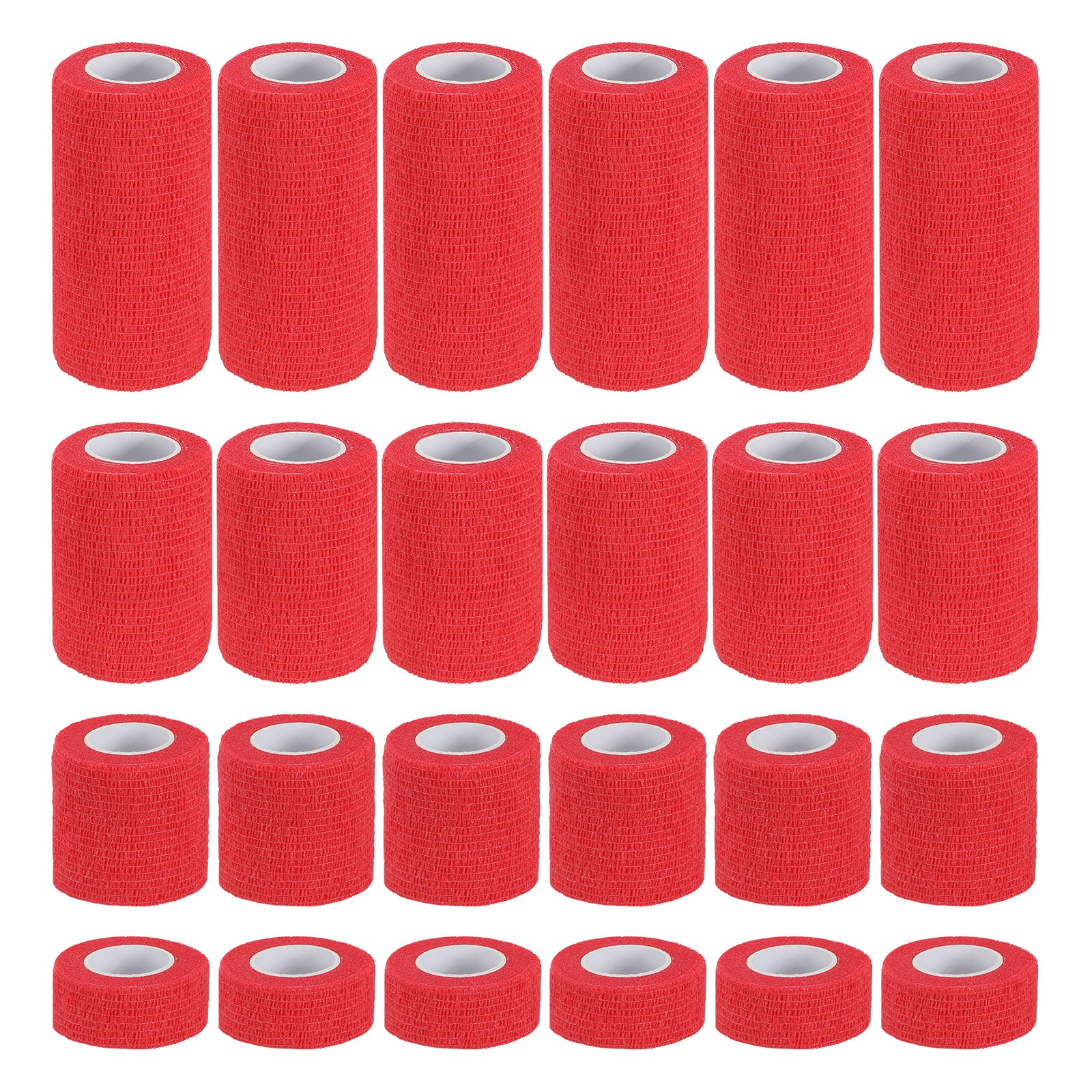 1″/2″/3″/4″ 24 Pcs 5 Yard Self Adhesive Bandage Wrap Self Tape Red