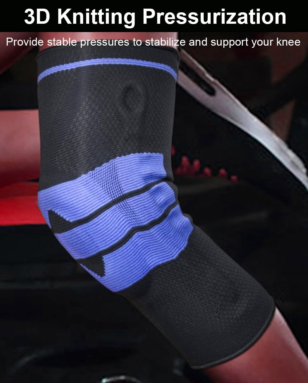 2 Pack Knee Sleeves for Men Women, Compression Knee Brace, Color Gray, Size L