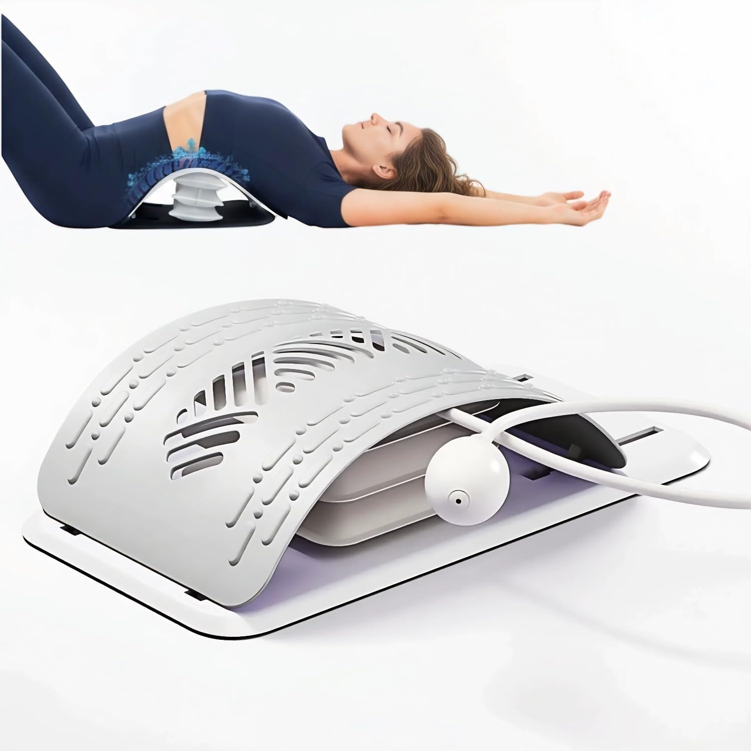 Back Stretcher for Lower Back Pain Relief, Adjustable Lumbar Traction Device, Sp