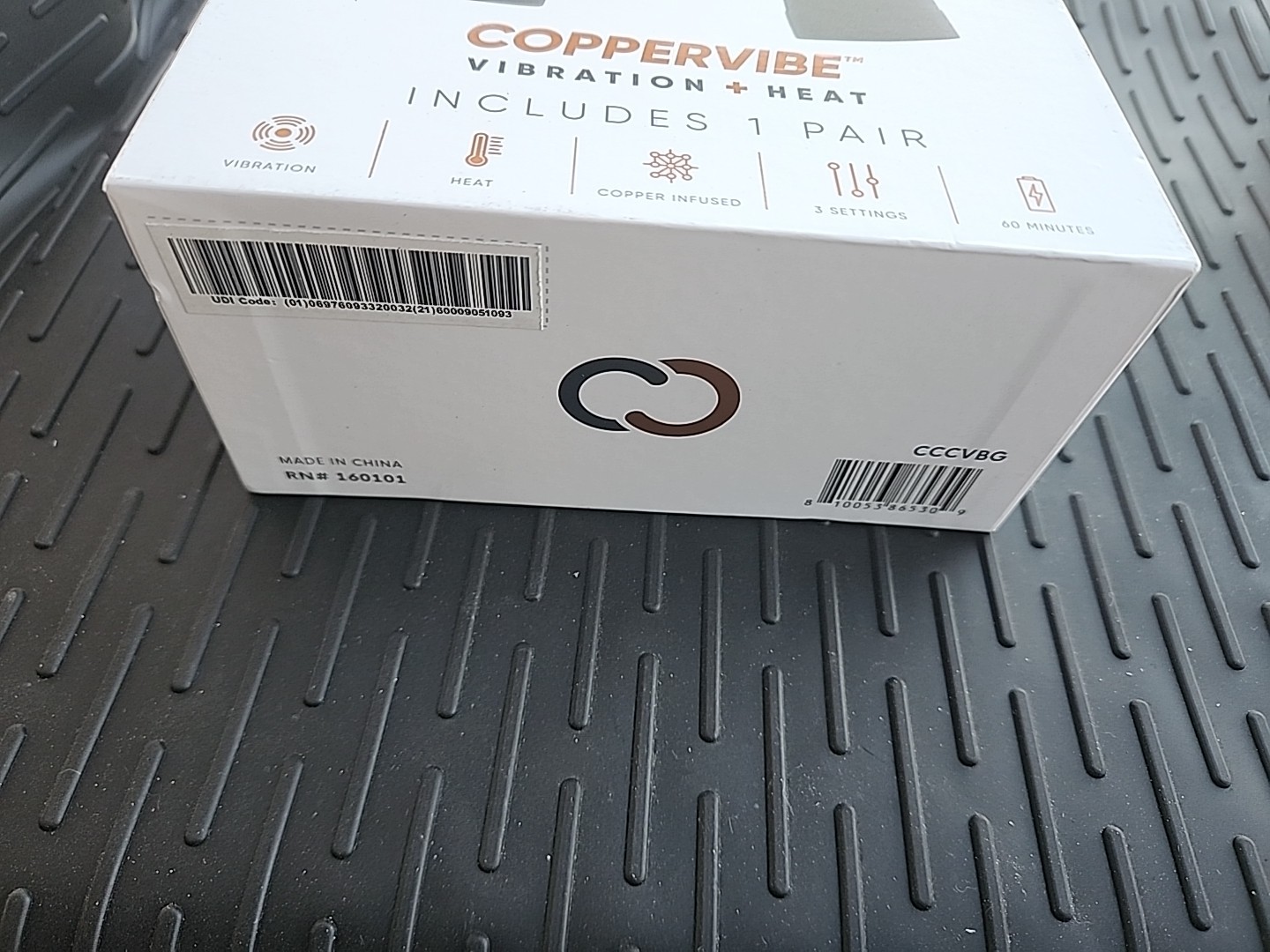 Copper Compression CopperVibe Vibration Heat Therapy Gloves Black (1 Pair)
