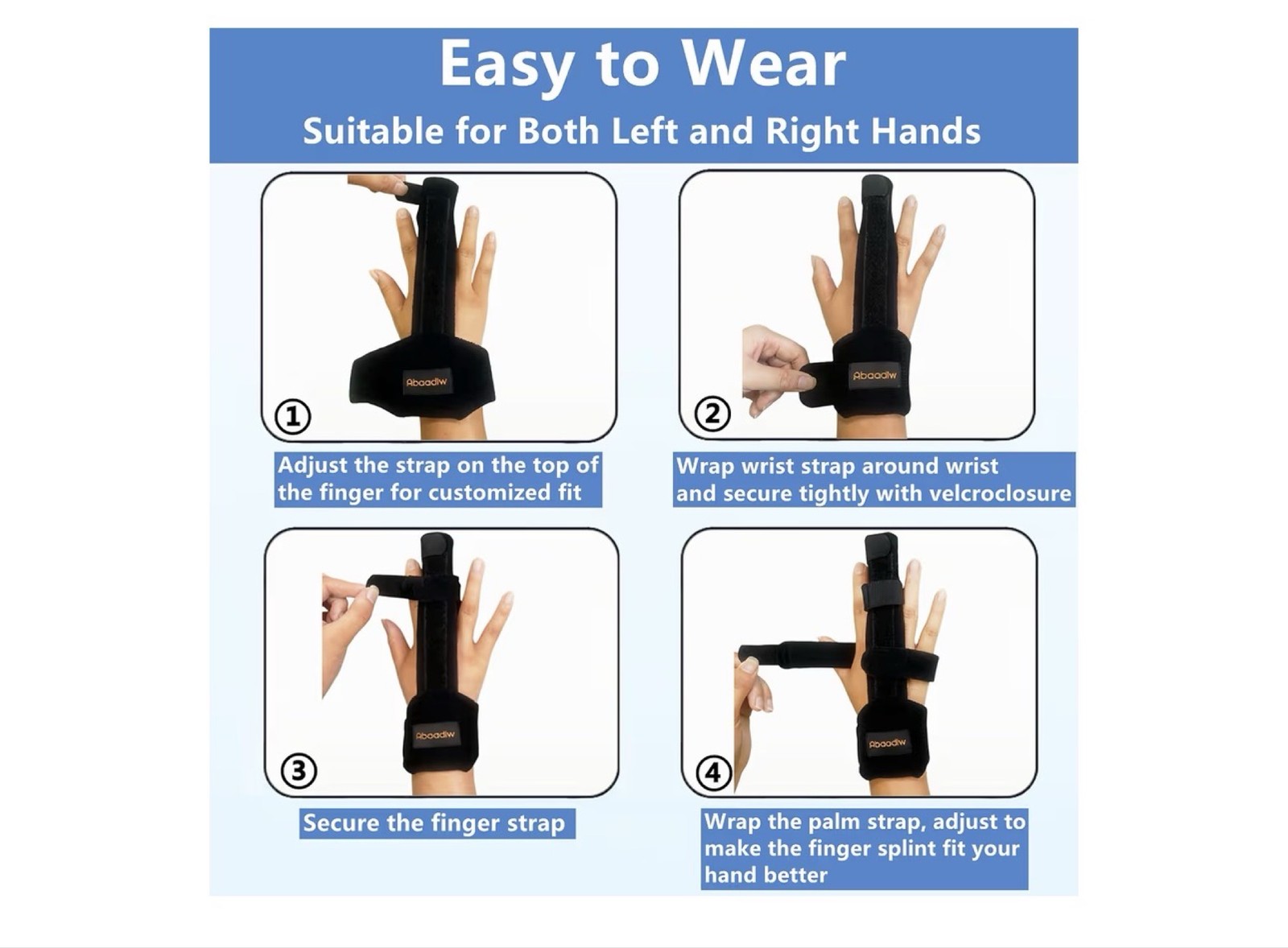 Abaadlw Finger Splint Adjustable Trigger Finger Brace Support Protector