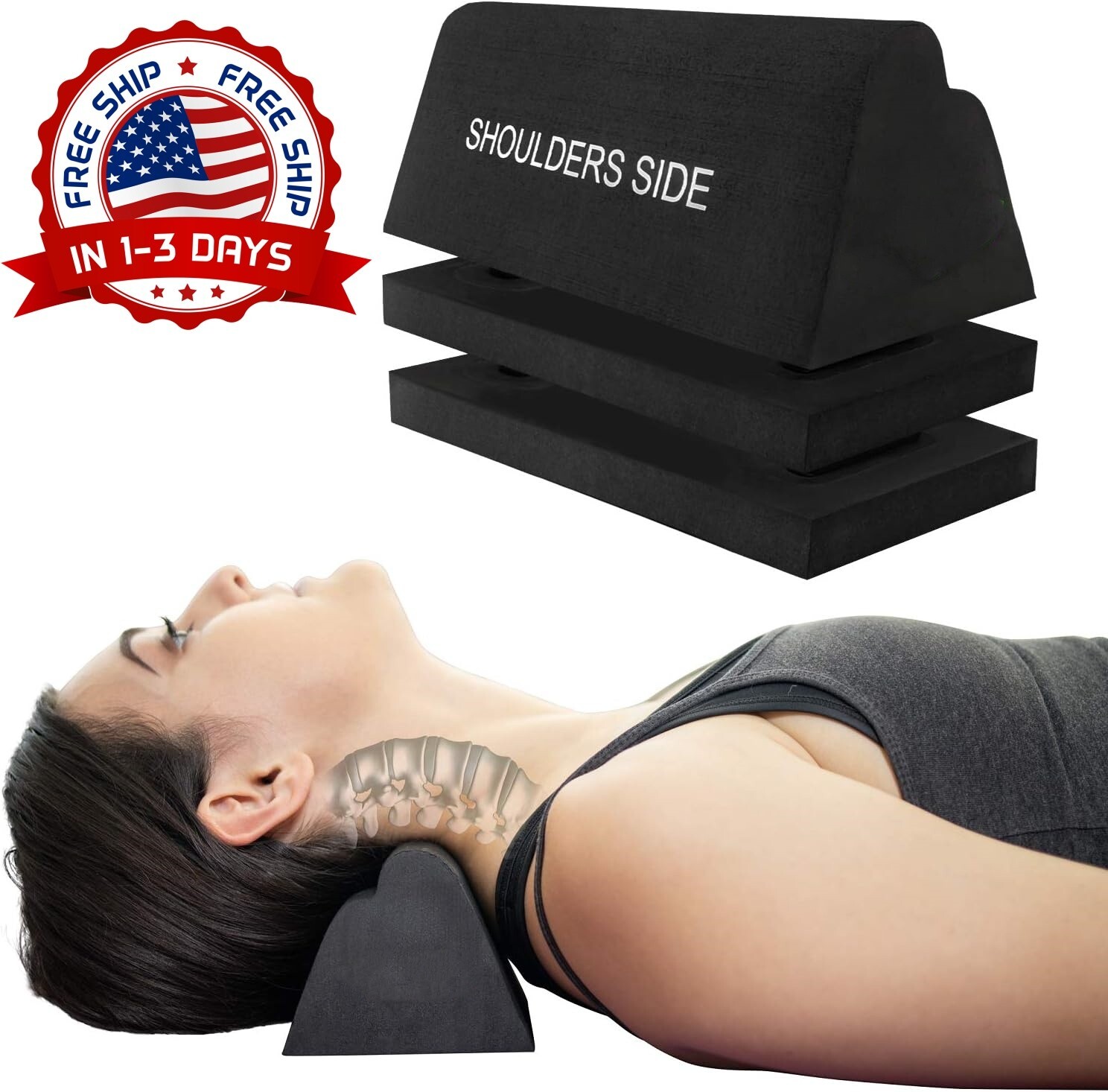 Estirador De Cuello Para Aliviar El Dolor Almohada Calentada Tracción Cervical