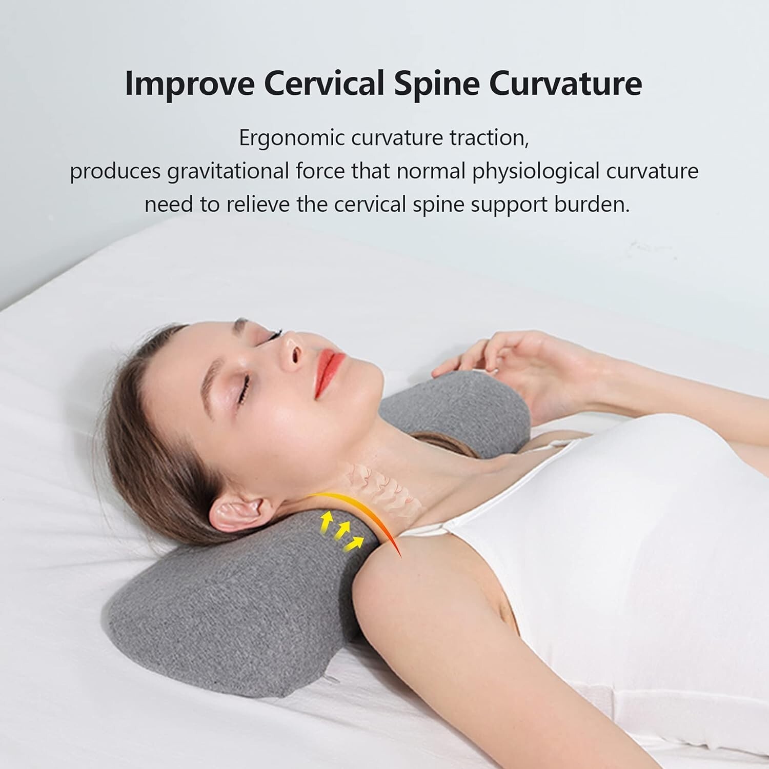 Therapeutic High-Density Memory Foam Cervical Neck Pillow – Dark Gray, 1 Pillow