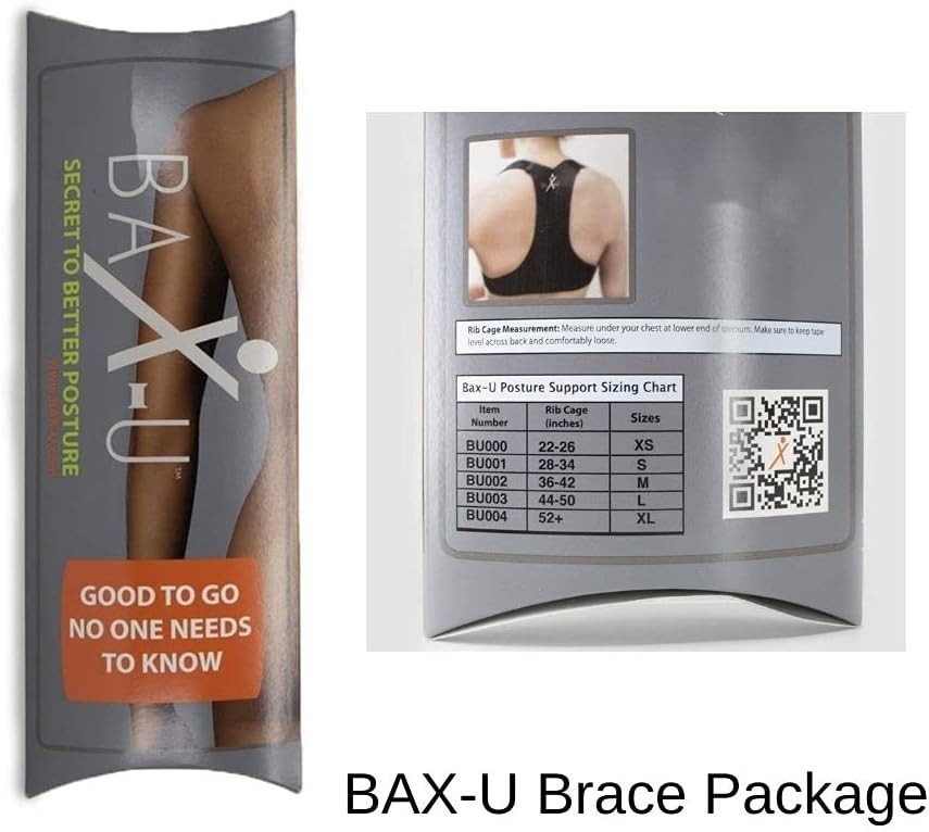 baX-u BAX002W Adjustable Posture Support Brace Medium 36-42″ White