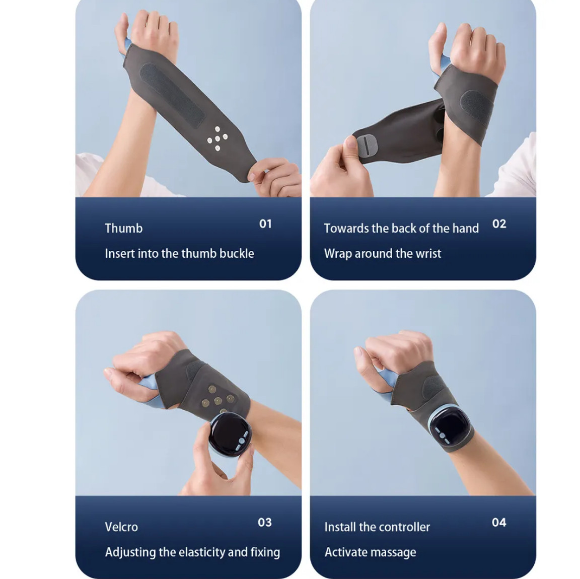 TENS Hand Splint Carpal Tunnel Hot Compress Electric Massage Fitness Wrist Brace