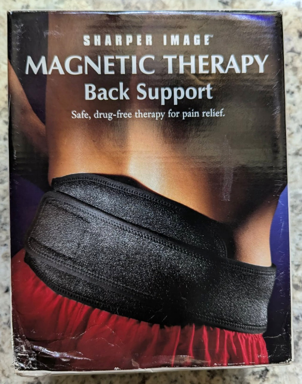 Sharper Image Magnetic Therapy Back Support 1000+ Gauss Neoprene Plush New