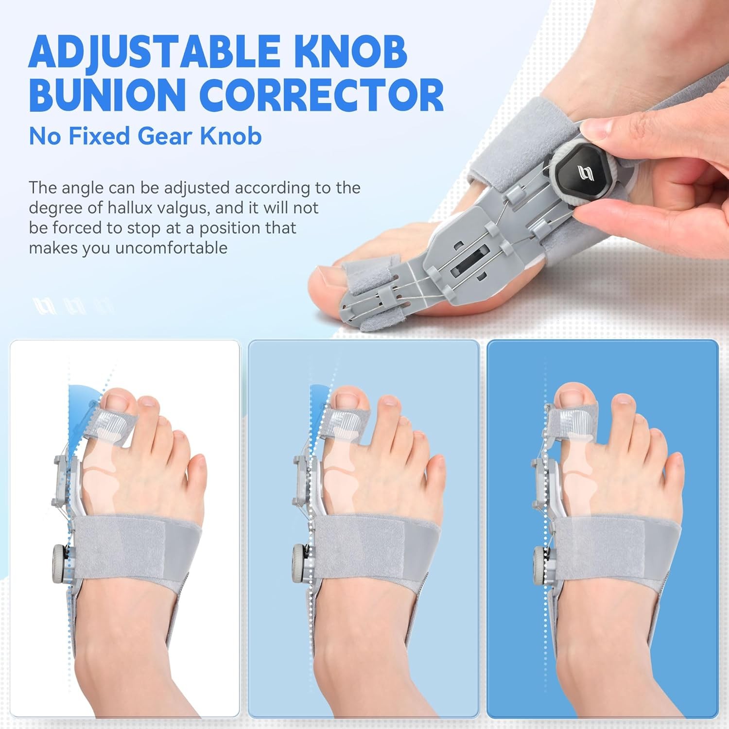 Bunion Corrector for Women & Men,Adjustable Universal Size Universal, Grey