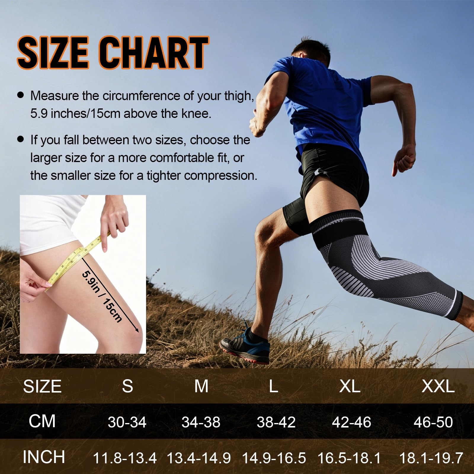 Uncle Yang Full Leg Compression Sleeves 2 Pack XX-Large, Gray