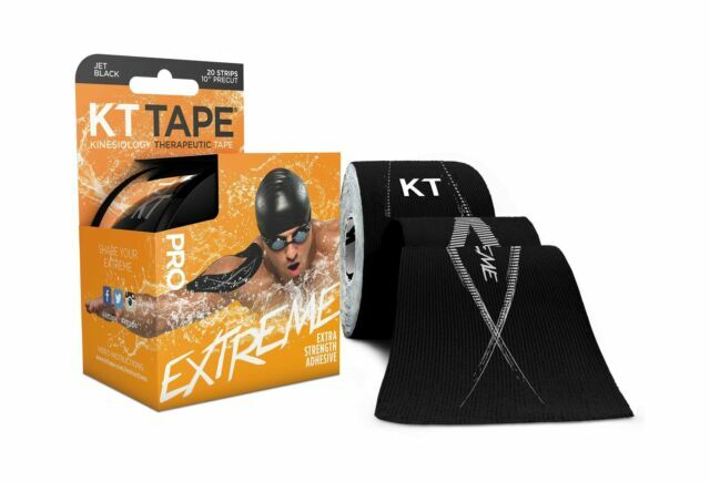 KT Tape Pro Extreme Kinesiology Tape – Jet Black, 20 Stripes