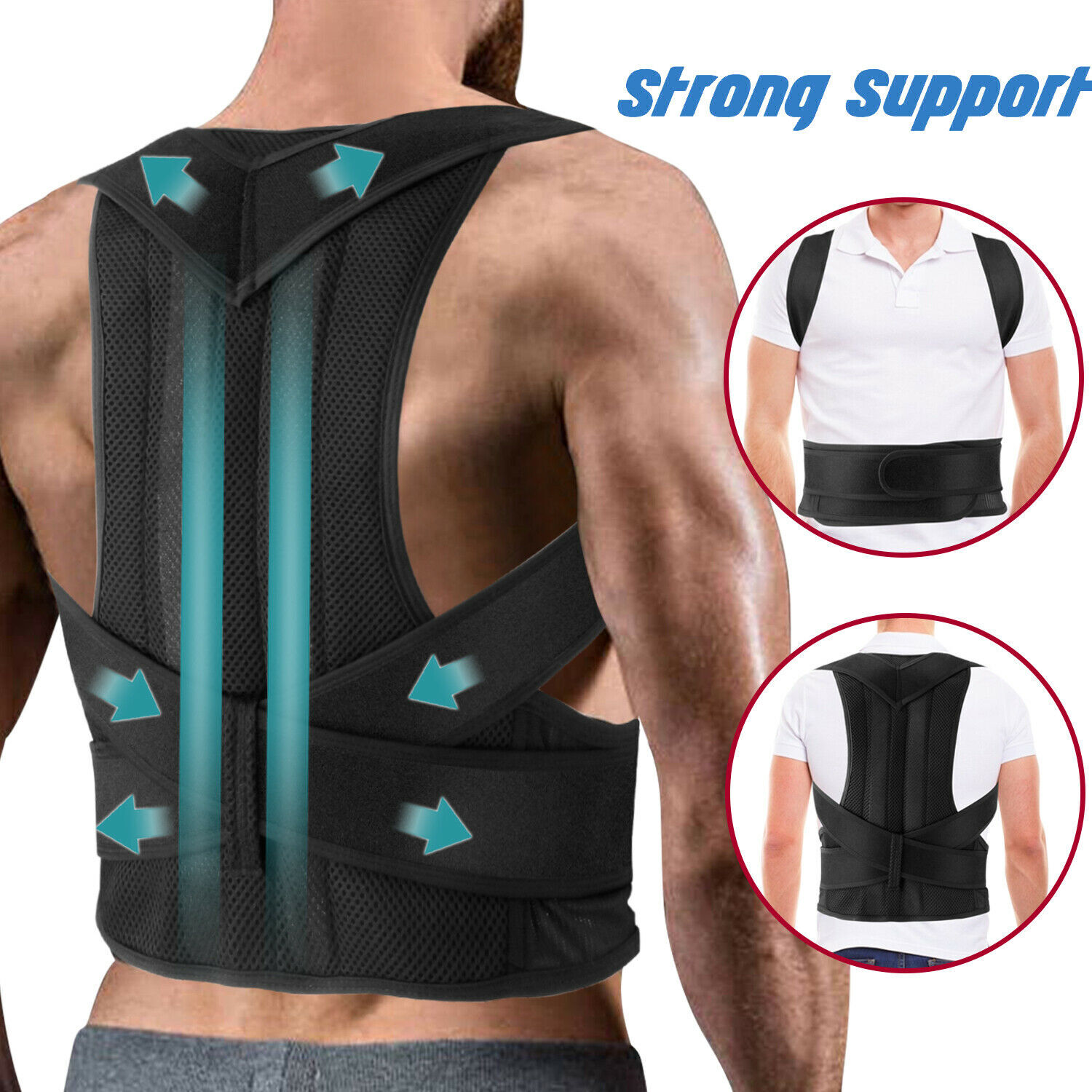 Posture Corrector For Men By Professional Lumbar Back Support Brace Pain Relief