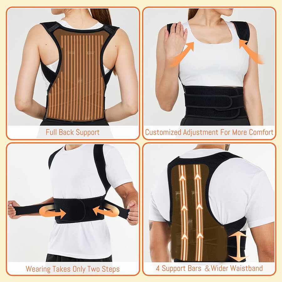 Posture Corrector Straight Back Training Chest Back Men and Women Fitness Straps