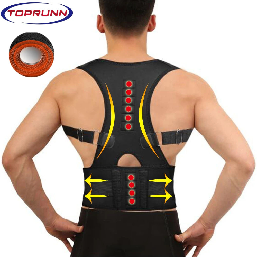 Magnetic Therapy Adult Back Corset Shoulder Lumbar Posture Corrector Bandage Spi