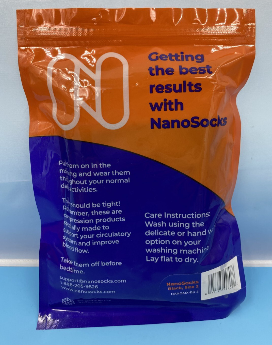 NANOSOCKS 3-D Nano-Weave Technology Size 2 NANOMX-BK-2