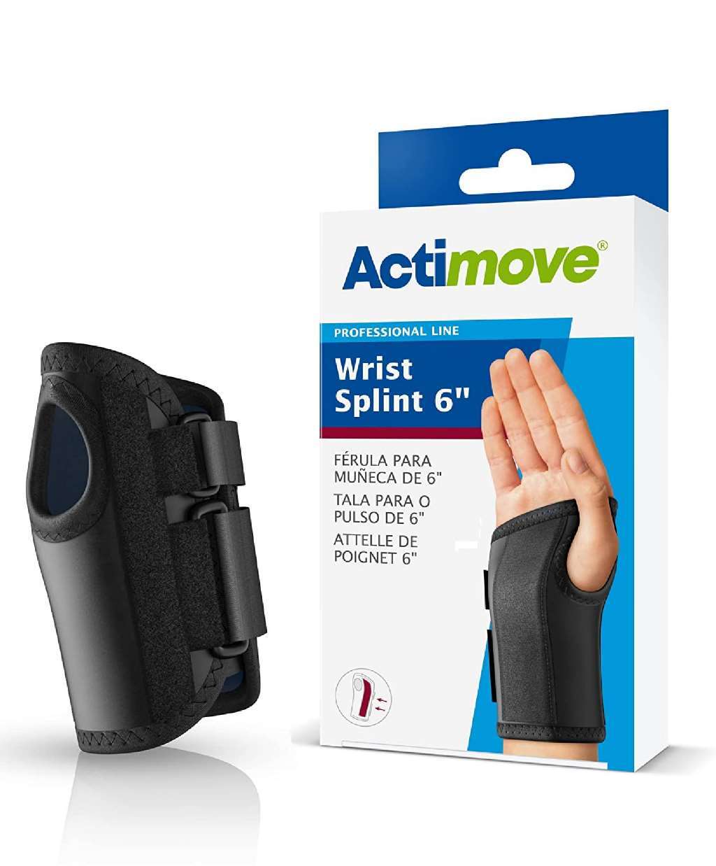 Actimove Professional Line Right Hand Wrist Splint 6 inch (Black) X-Large