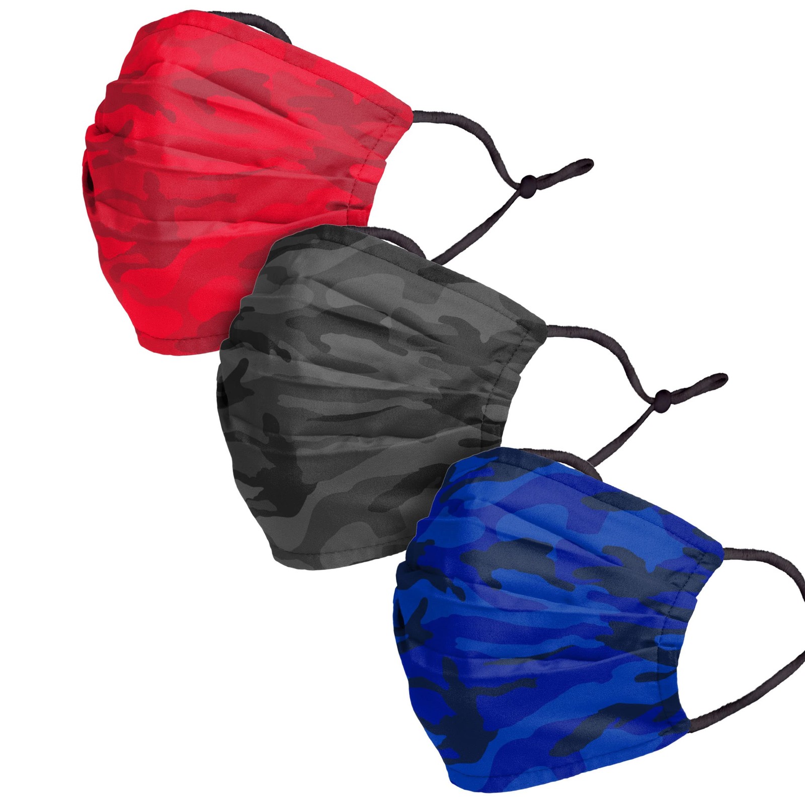 Foco Camo Adjustable 3 Pack Face Cover Facecover-3Pk