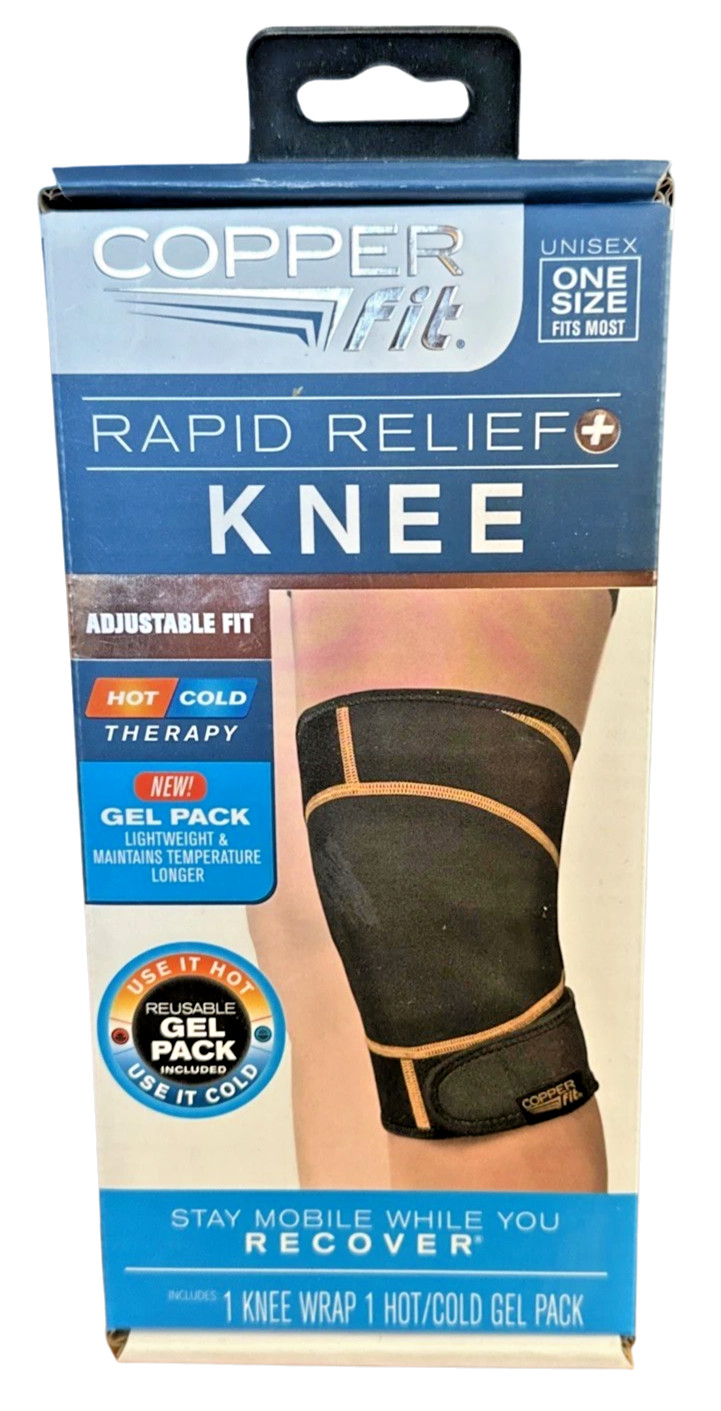 Copper Fit Rapid Relief Knee Hot Cold Therapy Adjustable Wrap One Size Fits Most