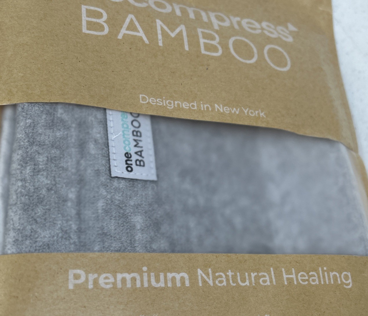 onecompress Bamboo Knee Sleeve LRG Gray Anti-bacterial Compression OC11-LRG New!