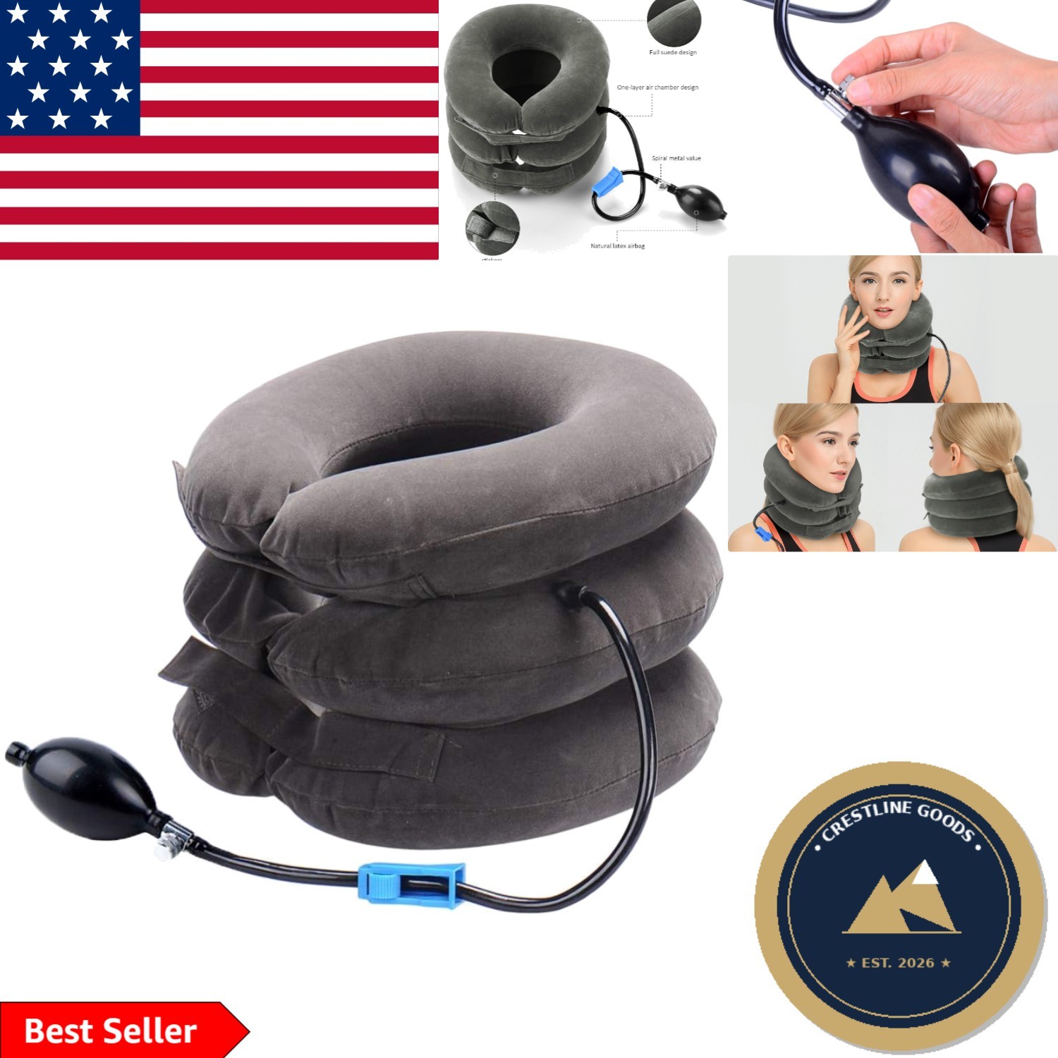 Convenient Inflatable Neck Traction Device – Easy to Use for Quick Relaxation