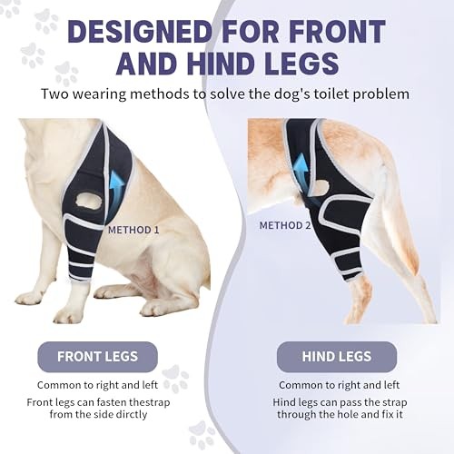 Dog Knee Brace for Torn Acl Hind Leg,Adjustable Four-Legged Universal Dog Knee