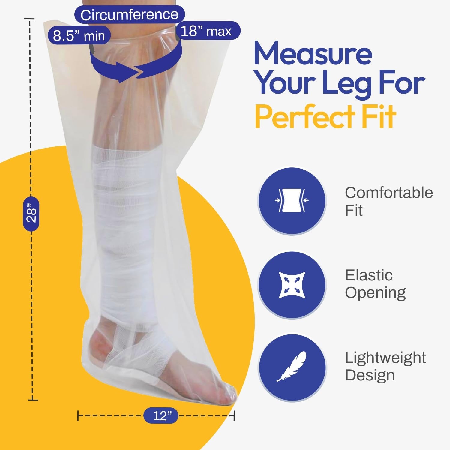 Cast Covers for Shower Leg – 2Pcs Leg Cast Cover for Showering – Watertight S…